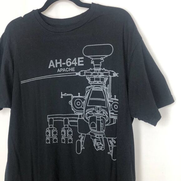 Boeing T-Shirt Tee Apache Helicopter AH-64E Black Men's Large L Aviation - Picture 2 of 6